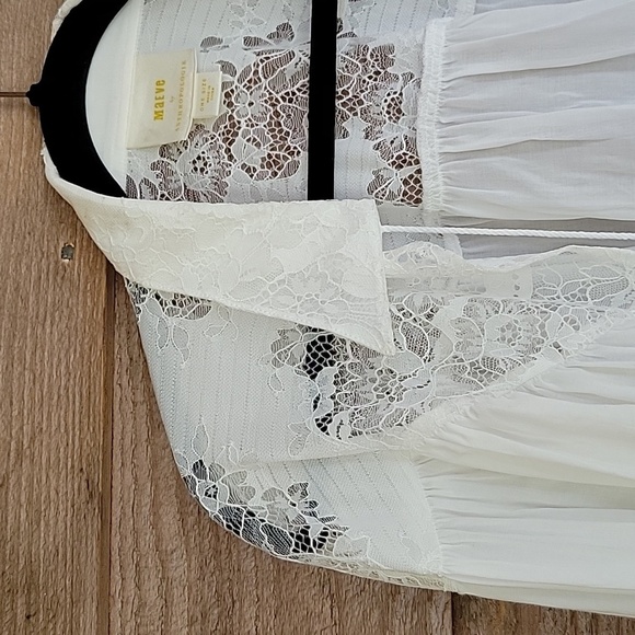 Anthropologie Maeve White Cropped Lace Shrug One Size - Picture 4 of 9
